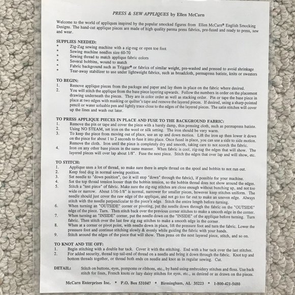 VTG Press & Sew Cute Applique - Picture 3 of 4